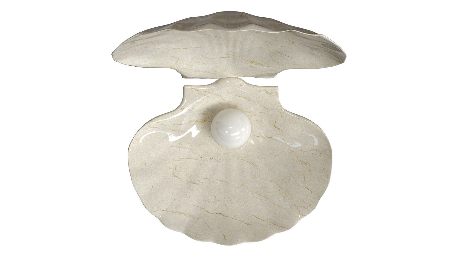 Ceramic decor sea shell with pearl 3D model_5