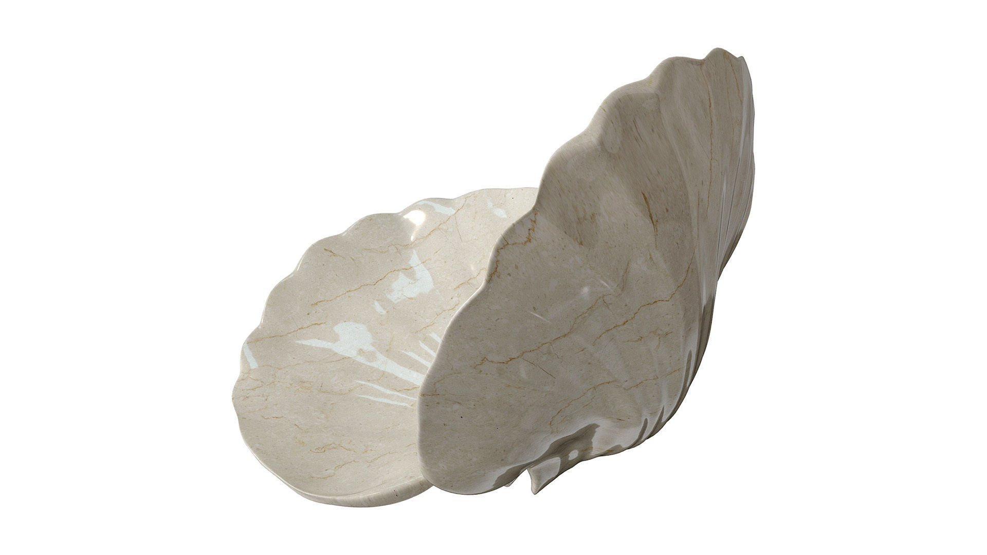 Ceramic decor sea shell with pearl 3D model_3