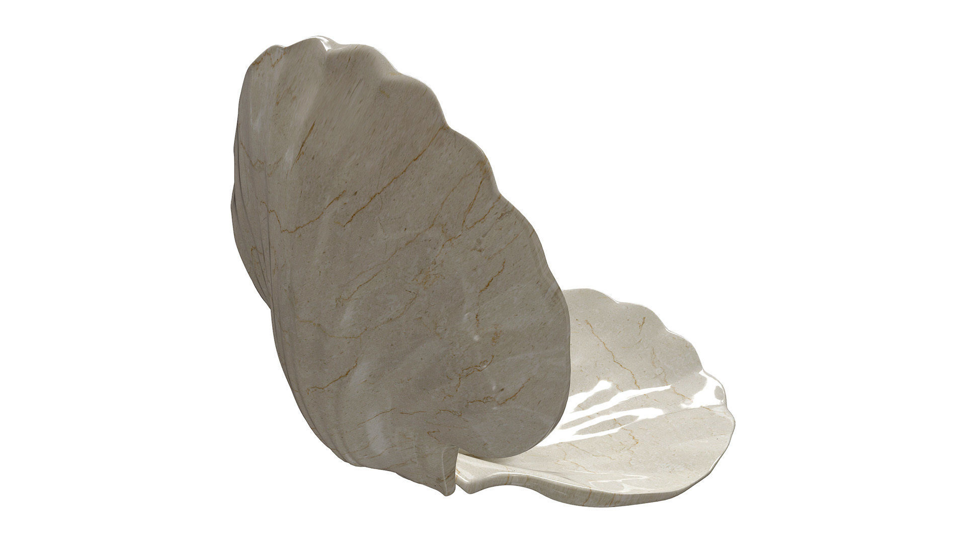 Ceramic decor sea shell with pearl 3D model_2