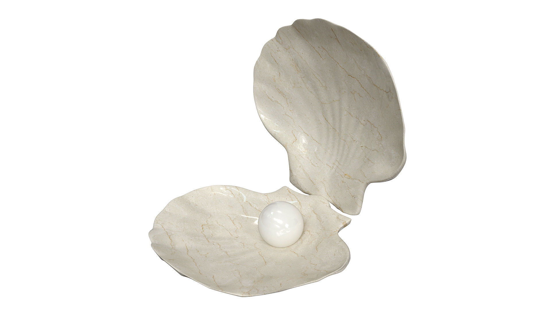 Ceramic decor sea shell with pearl 3D model_4