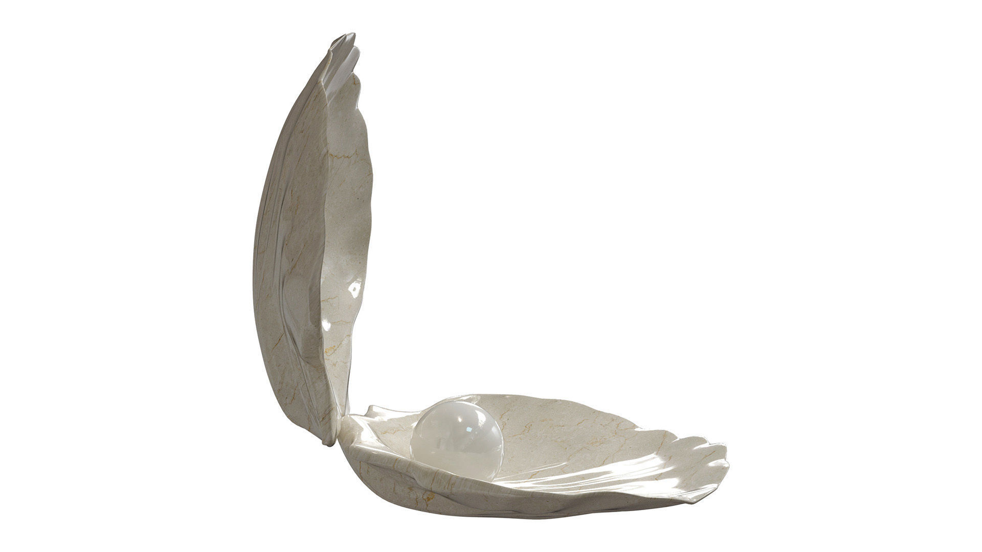 Ceramic decor sea shell with pearl 3D model_1