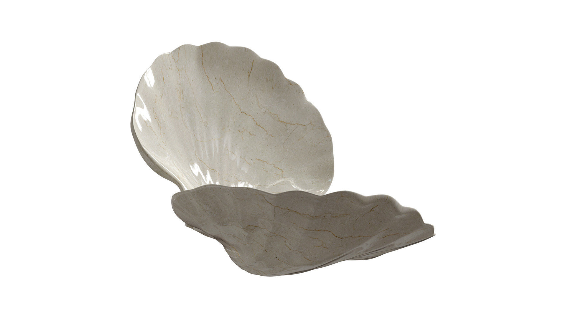 Ceramic decor sea shell with pearl 3D model_6