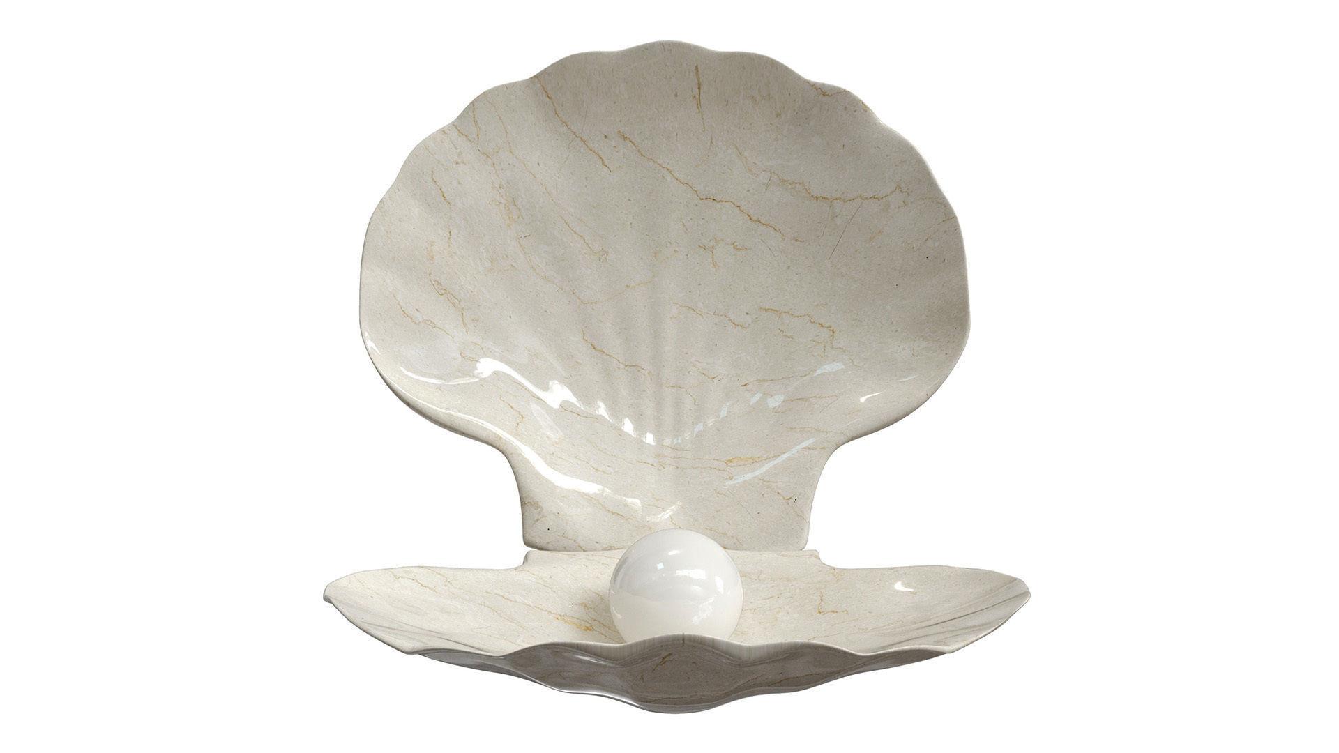 Ceramic decor sea shell with pearl 3D model_7