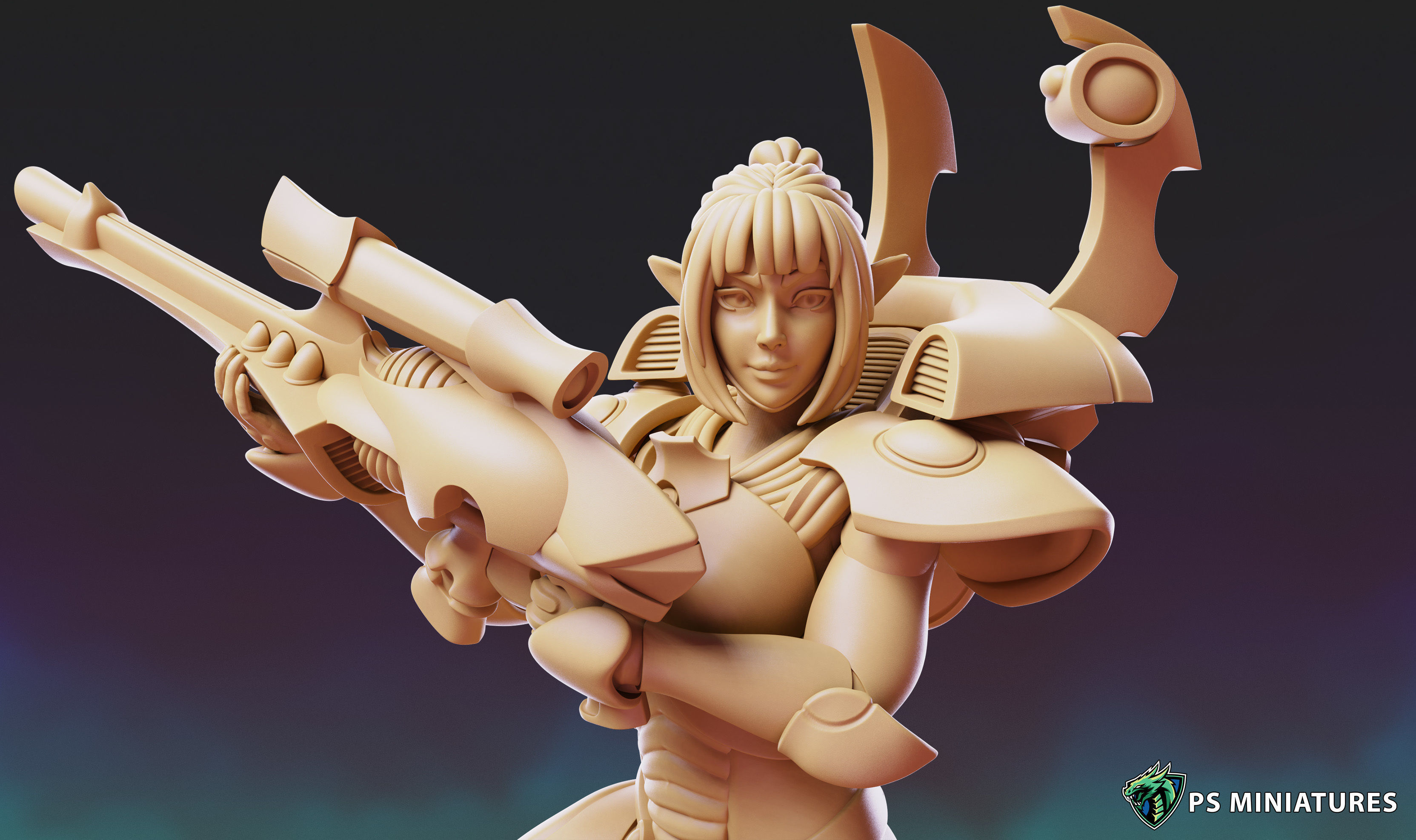 Space Elf Vanquisher Female Bundle 3D print model_45