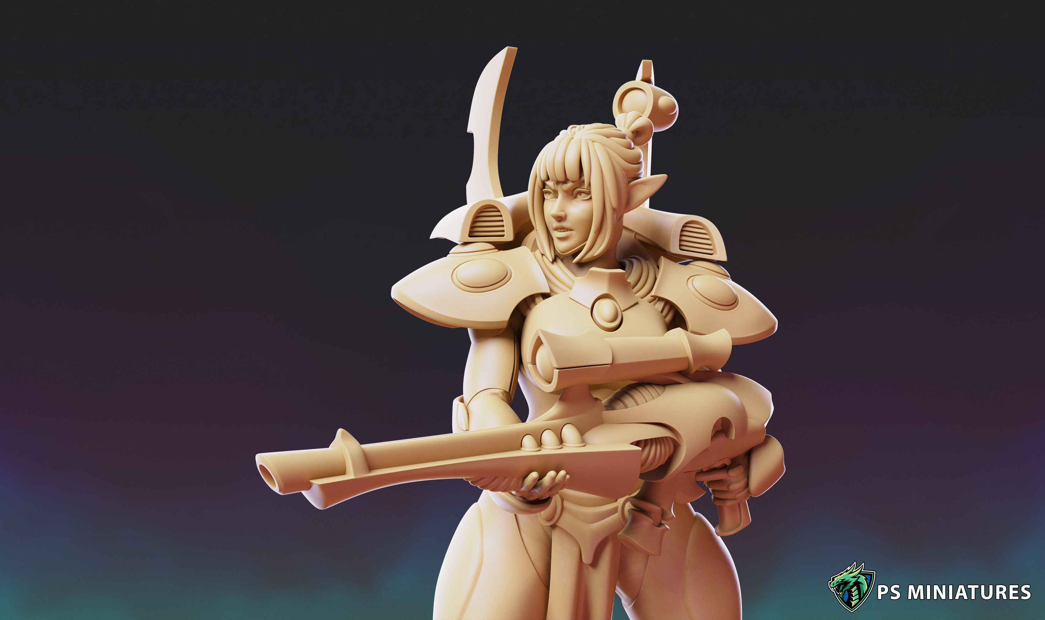 Space Elf Vanquisher Female Bundle 3D print model_36