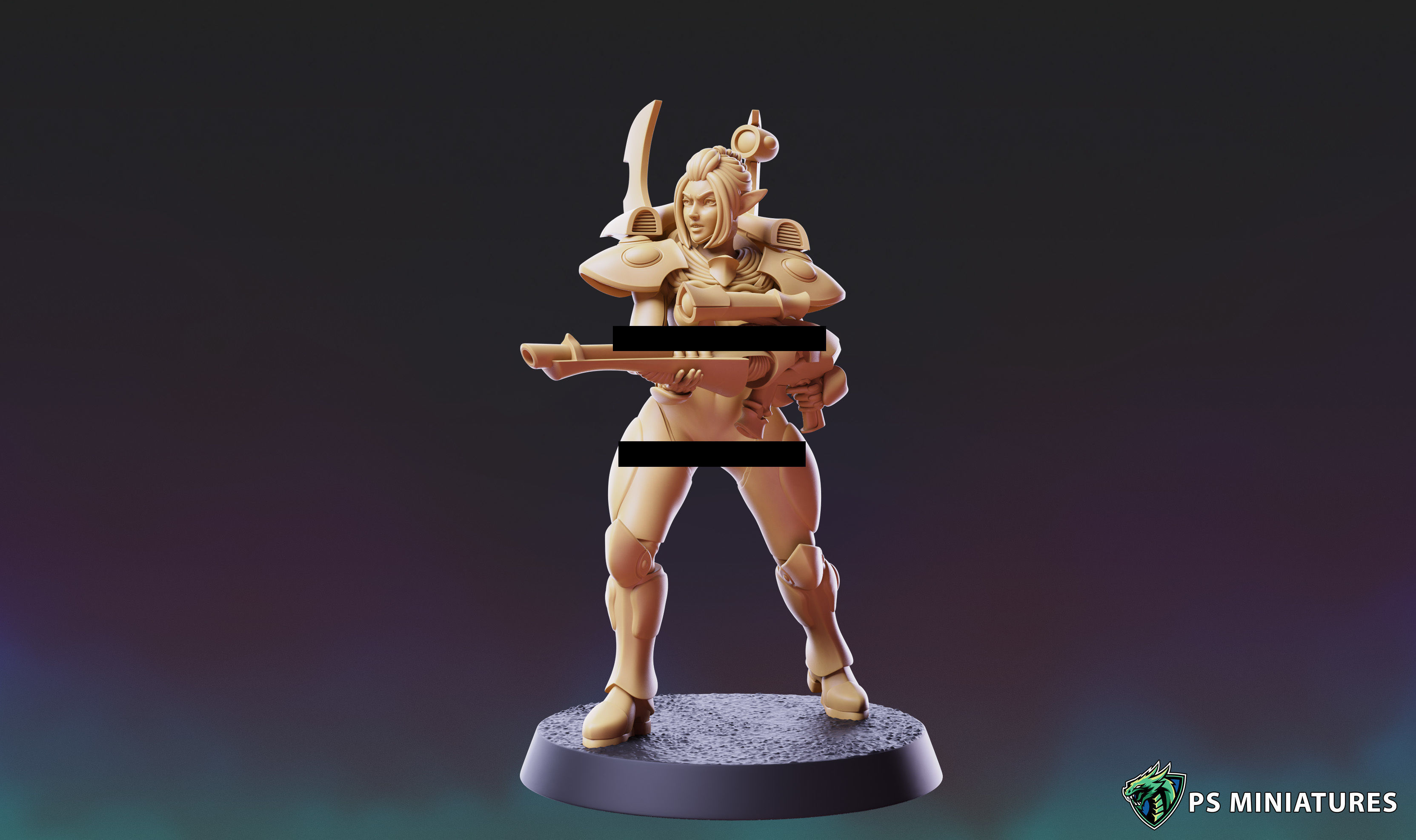 Space Elf Vanquisher Female Bundle 3D print model_31
