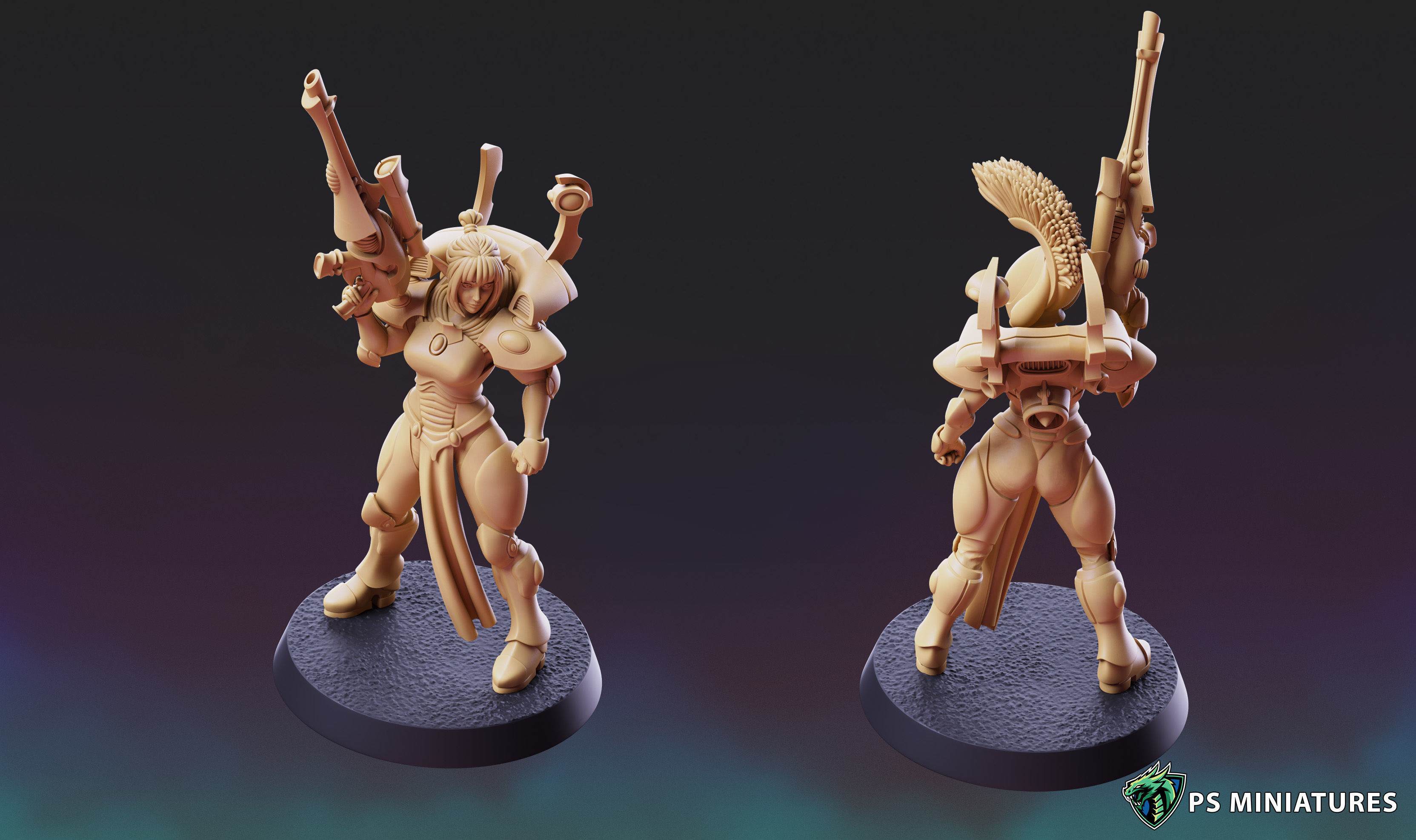 Space Elf Vanquisher Female Bundle 3D print model_1