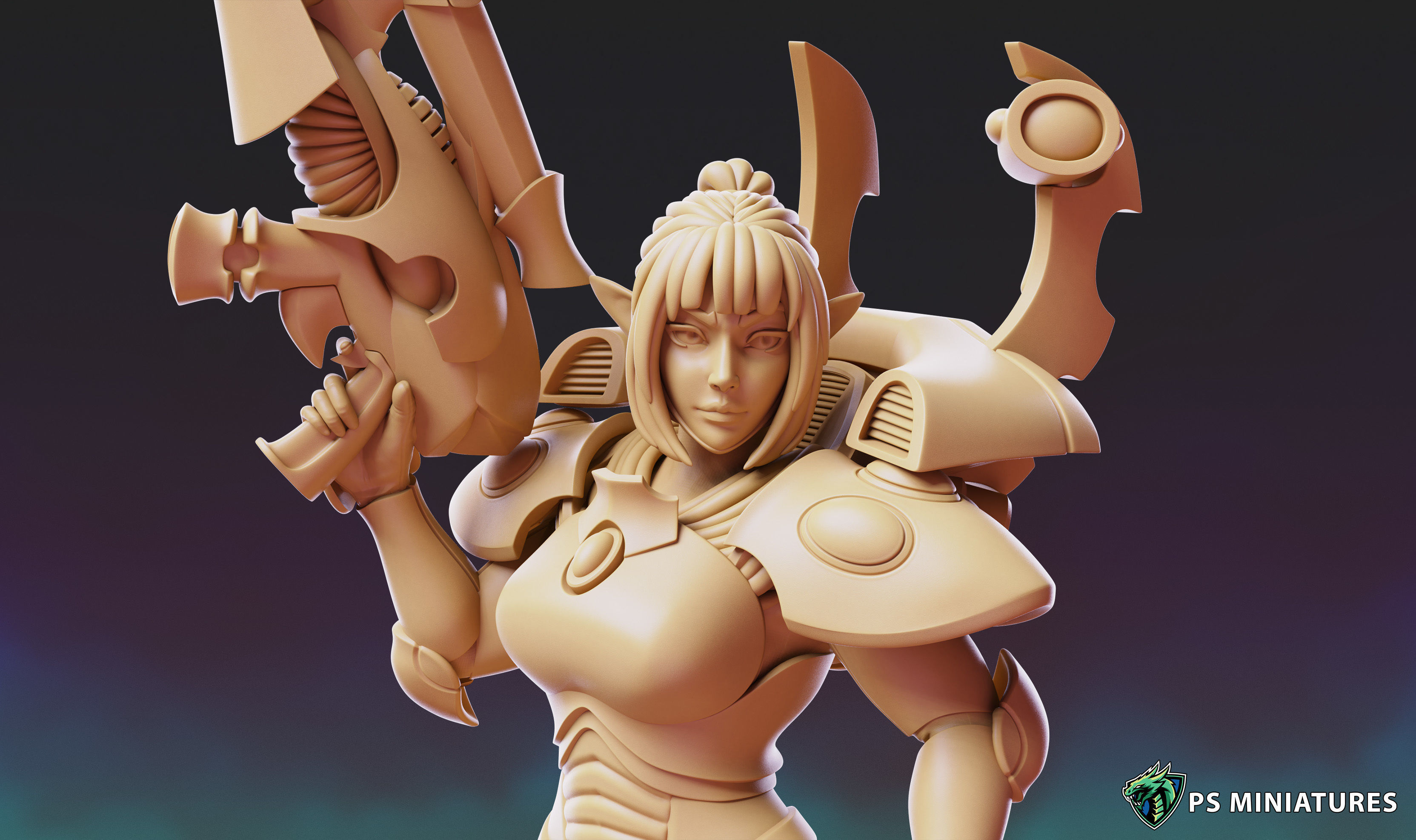 Space Elf Vanquisher Female Bundle 3D print model_9