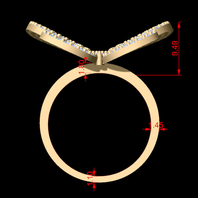Butterfly Ring Free 3D print model_3