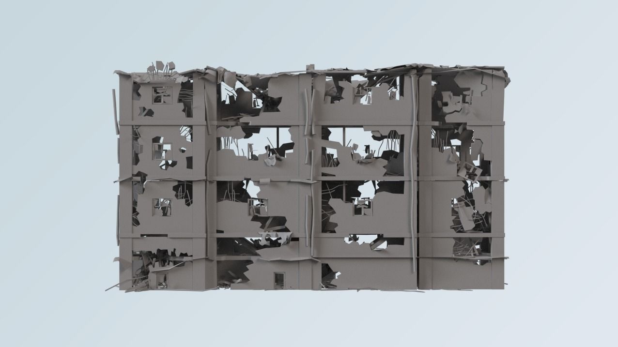 building destroyed 3D model_1
