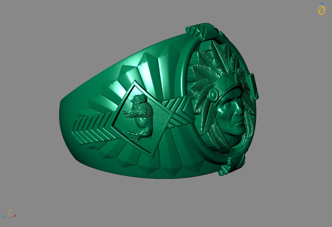 Native American Indian ring 3D print model 3D print model_3