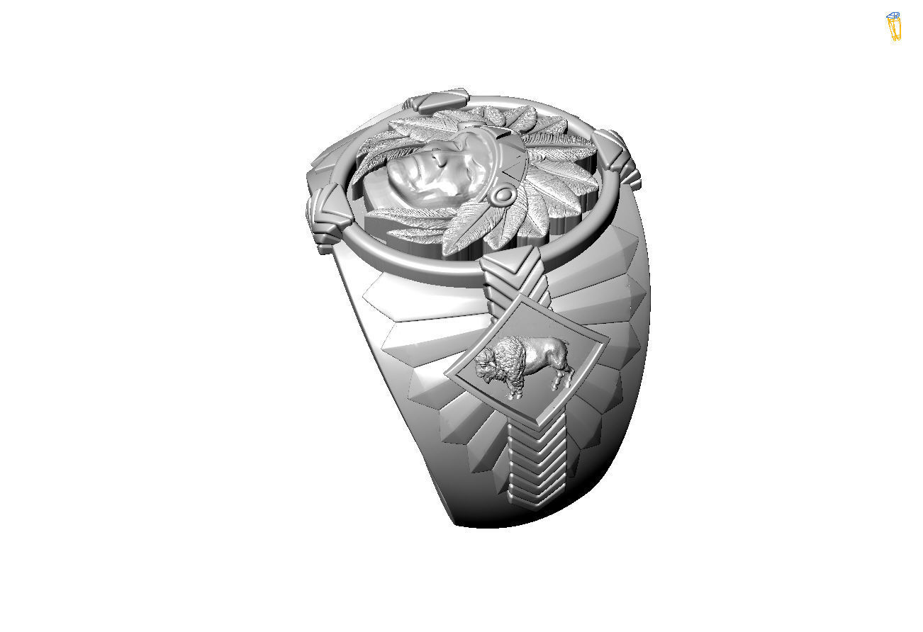 Native American Indian ring 3D print model 3D print model_1