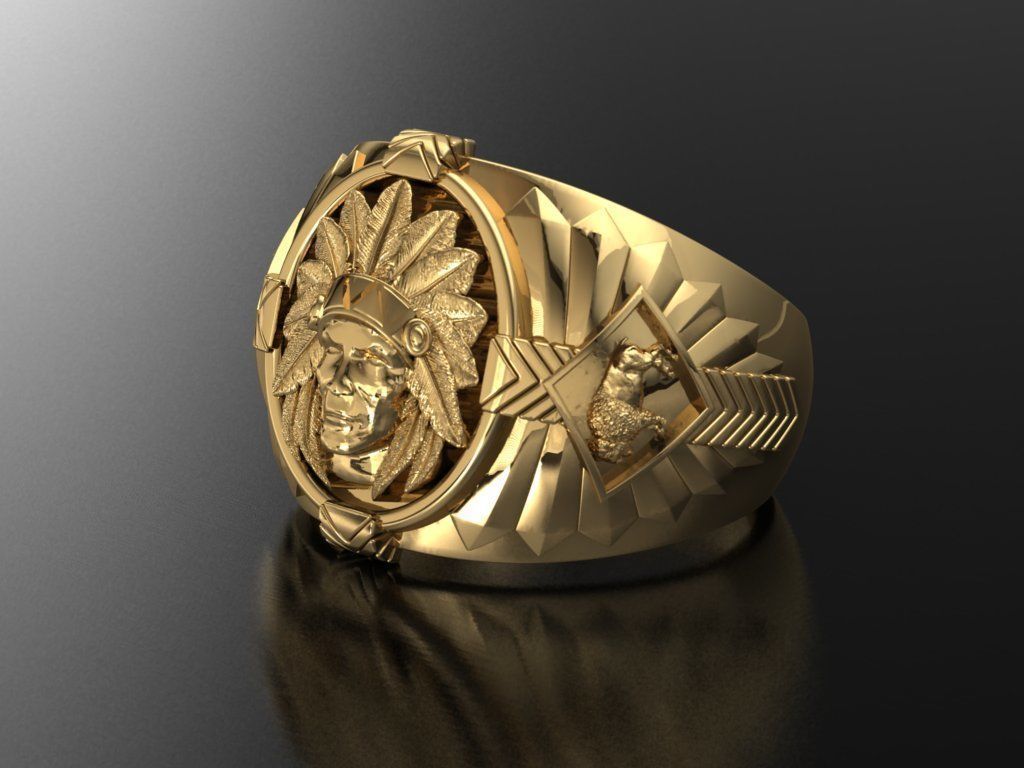 Native American Indian ring 3D print model 3D print model_2