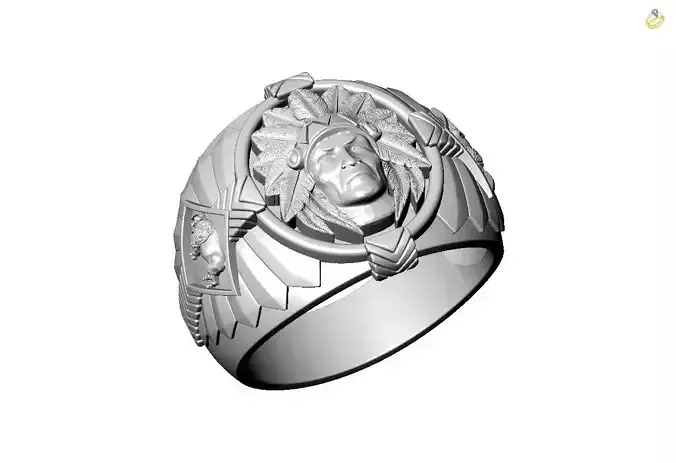 Native American Indian ring 3D print model 3D print model