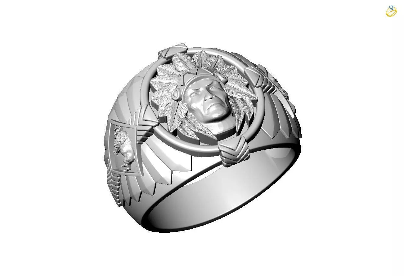 Native American Indian ring 3D print model 3D print model_0