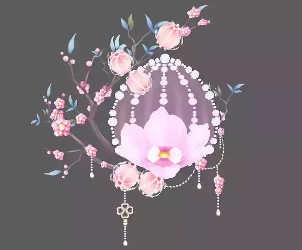 peach blossom chair lowpoly