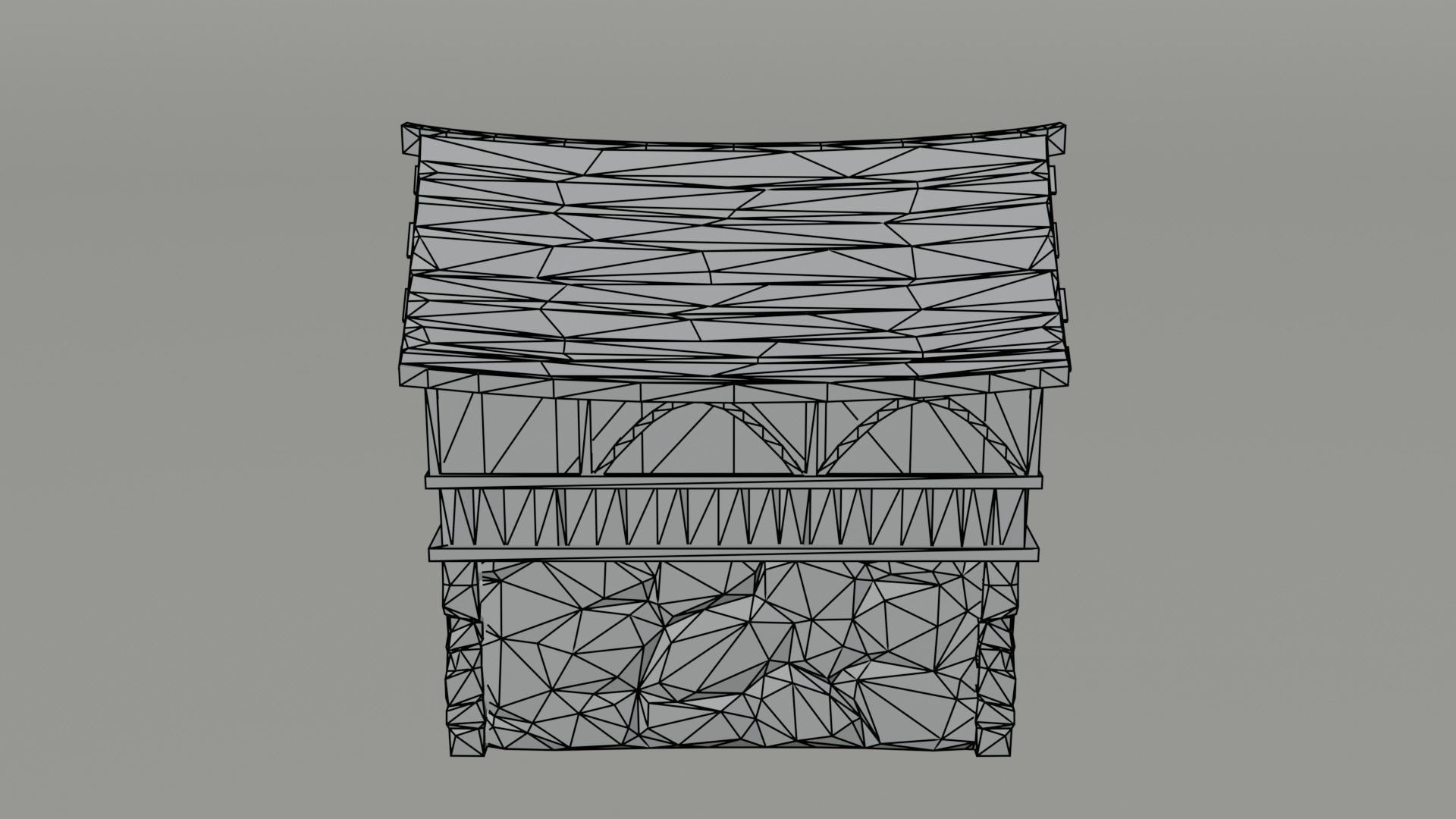 Cartoon medieval house 2 Polygonal Style Low-poly 3D model_7