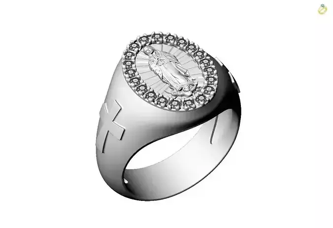 Virgin of Guadalupe Ring 3D print model