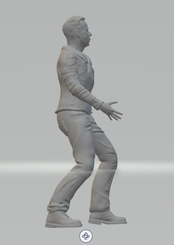 Angry Hells Angels motorcyclist guy High Poly 3D print model_4