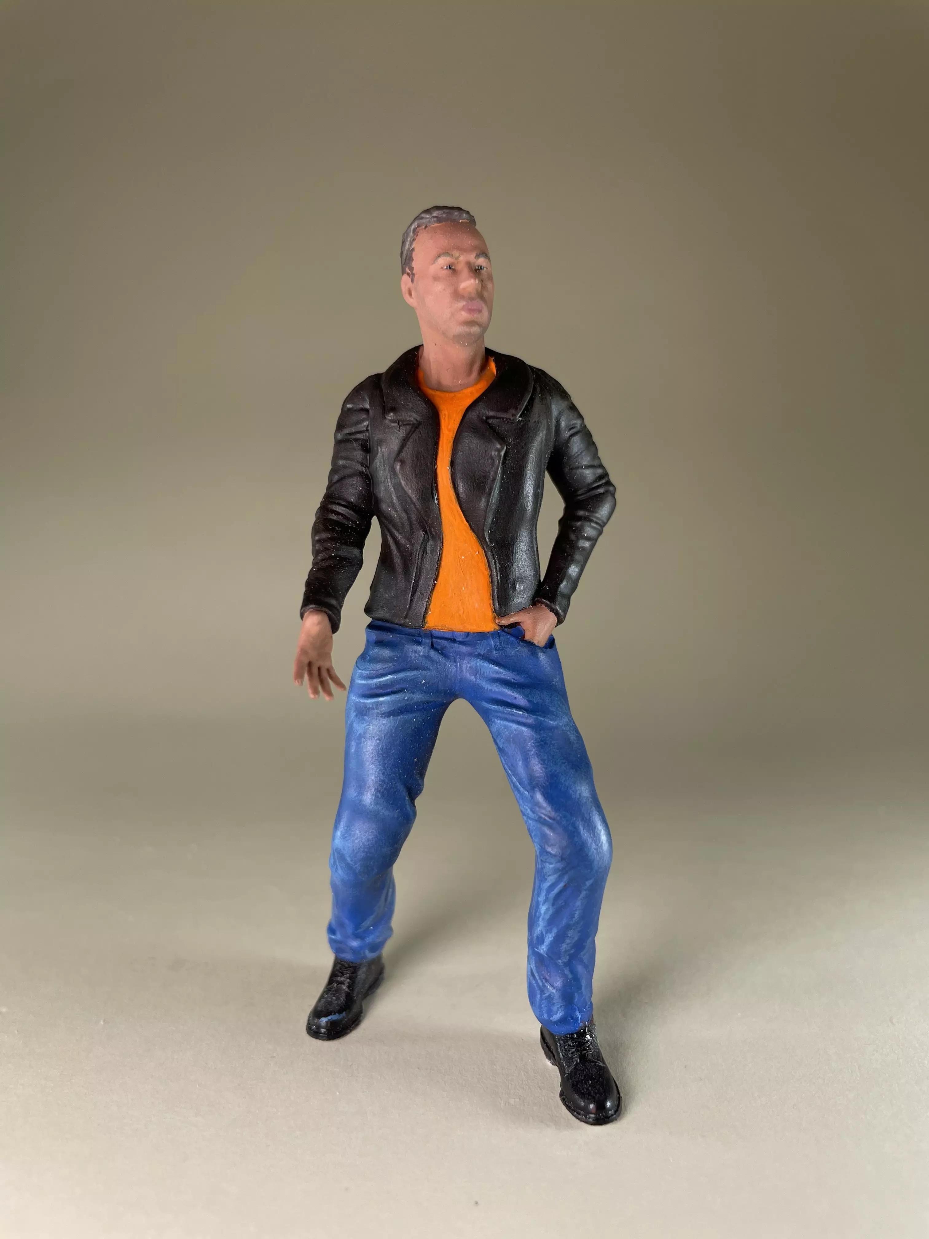 Angry Hells Angels motorcyclist guy High Poly 3D print model_0