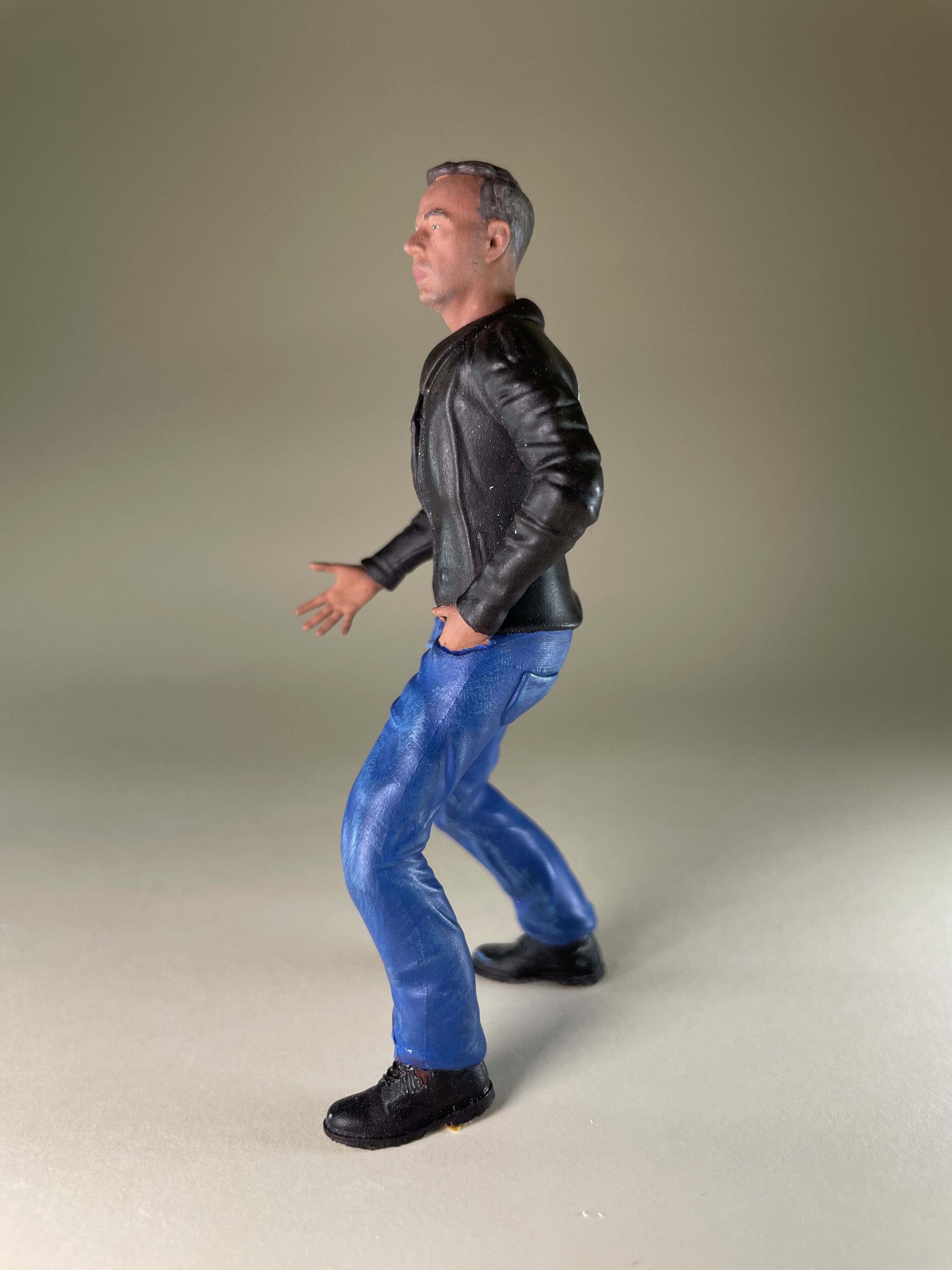 Angry Hells Angels motorcyclist guy High Poly 3D print model_8