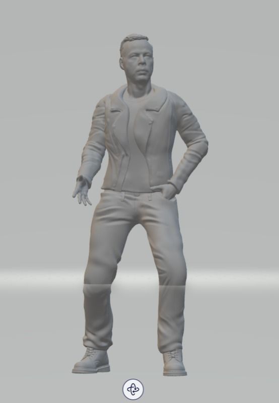 Angry Hells Angels motorcyclist guy High Poly 3D print model_3