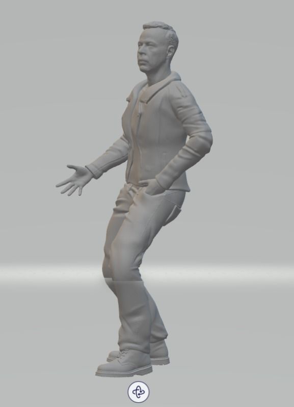 Angry Hells Angels motorcyclist guy High Poly 3D print model_2