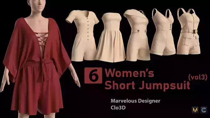 6 Womens Short Jumpsuit -vol3
