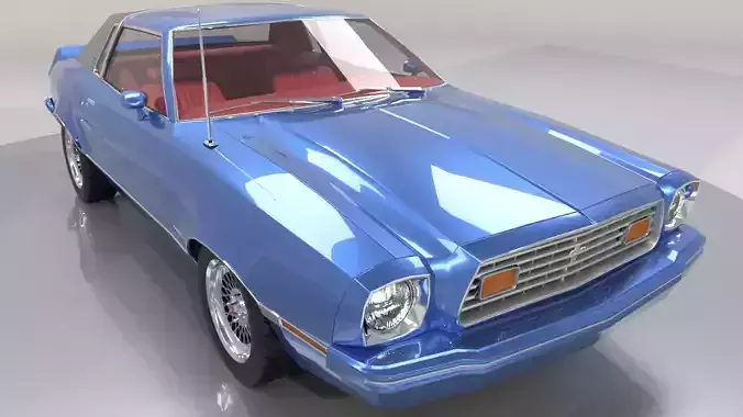 Mustang Ghia 1976 Low Poly