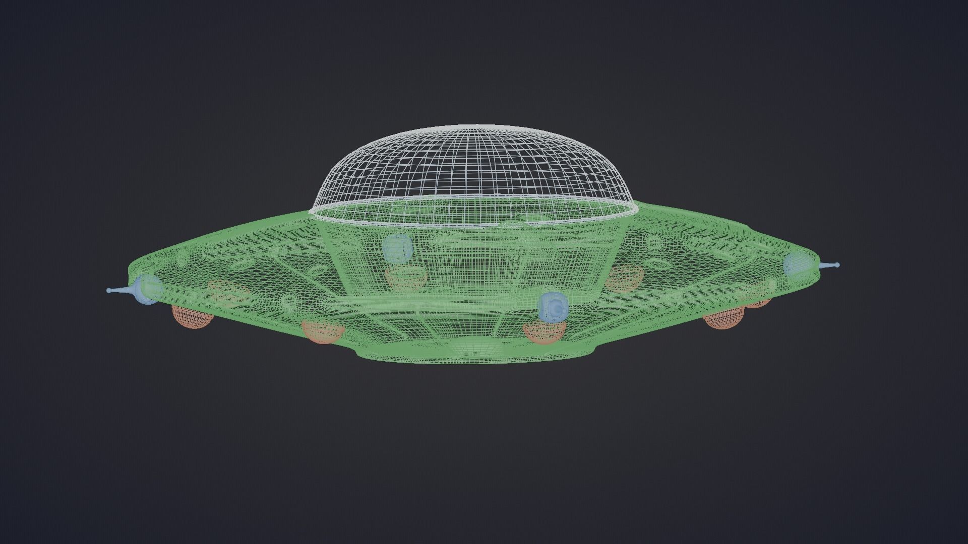 UFO Alien Ship 3D model_9