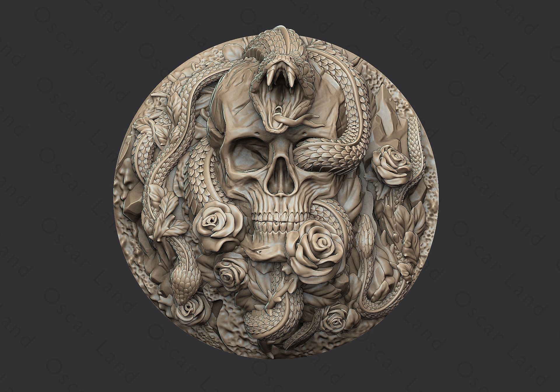 Snake medal2 or serpent mamba anaconda venum python poison demon 3D ...