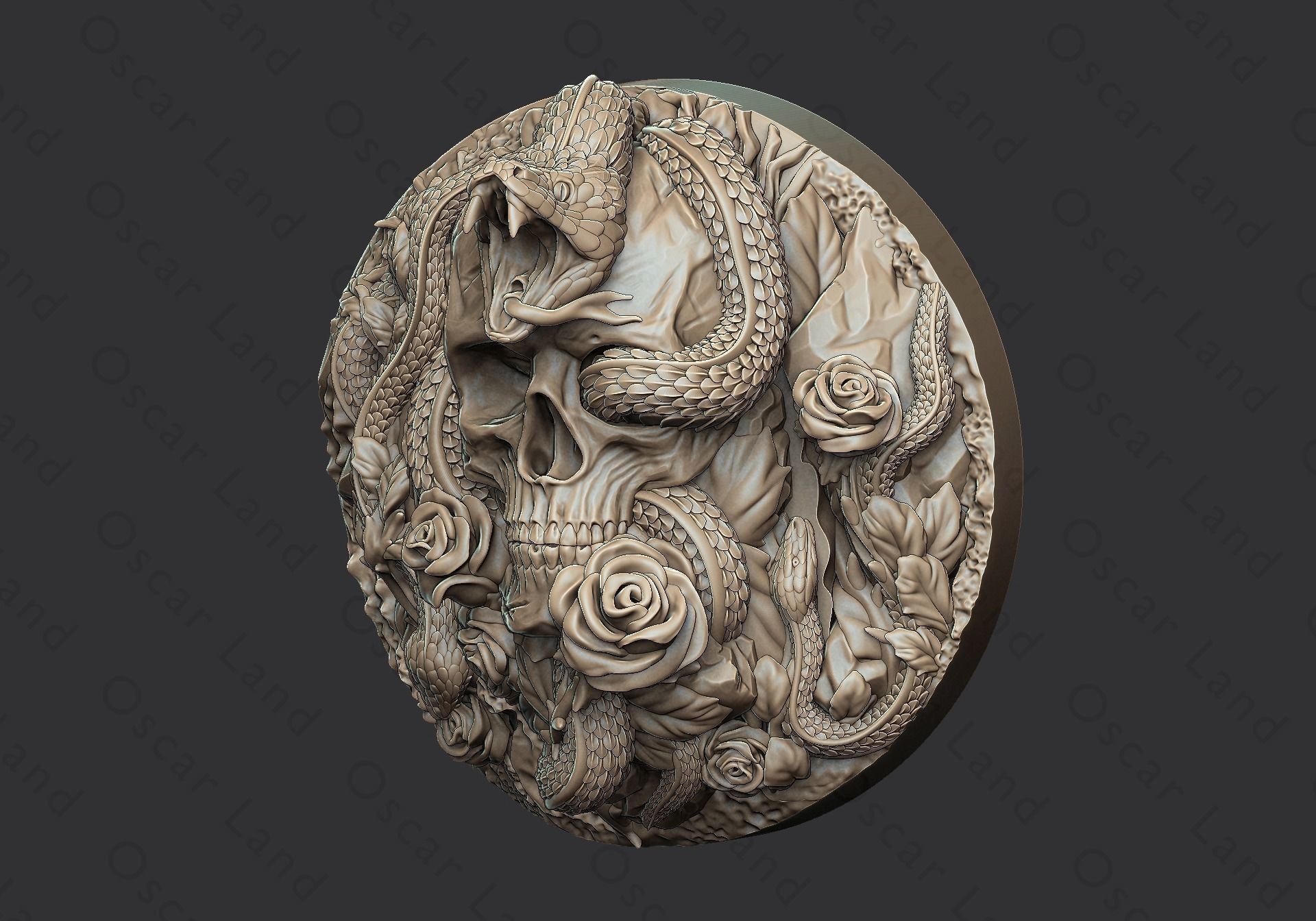 Snake medal2 or serpent mamba anaconda venum python poison demon 3D ...