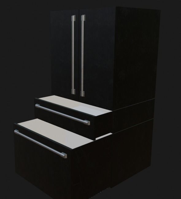 Semi-Realistic Frigde Low-poly 3D model_3