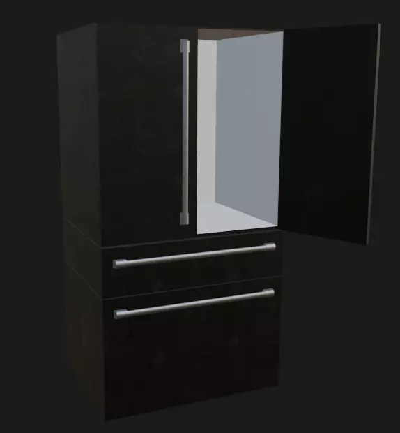 Semi-Realistic Frigde Low-poly 3D model_0