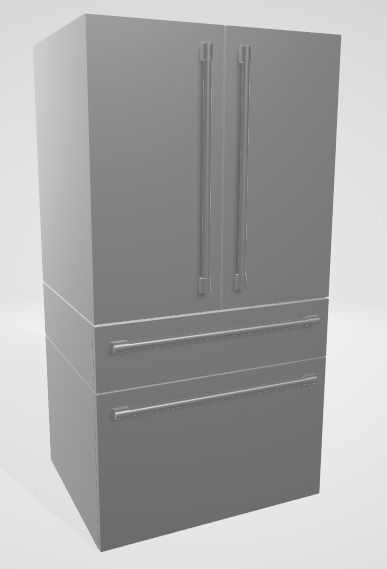 Semi-Realistic Frigde Low-poly 3D model_4