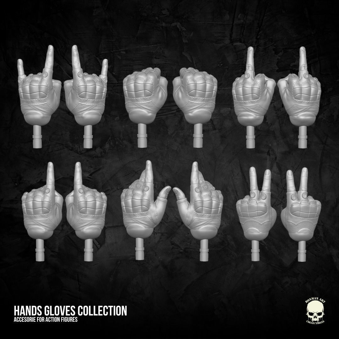 Hand Collection V2 3D printable files for Action Figures 3D print model_16