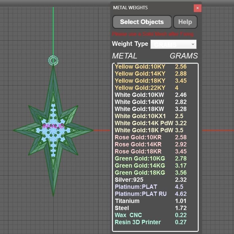Comet star pendant 3D print model_6