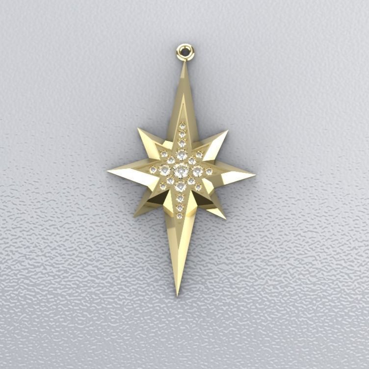 Comet star pendant 3D print model_1