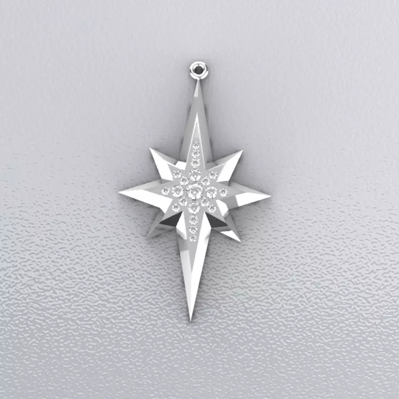 Comet star pendant 3D print model_0