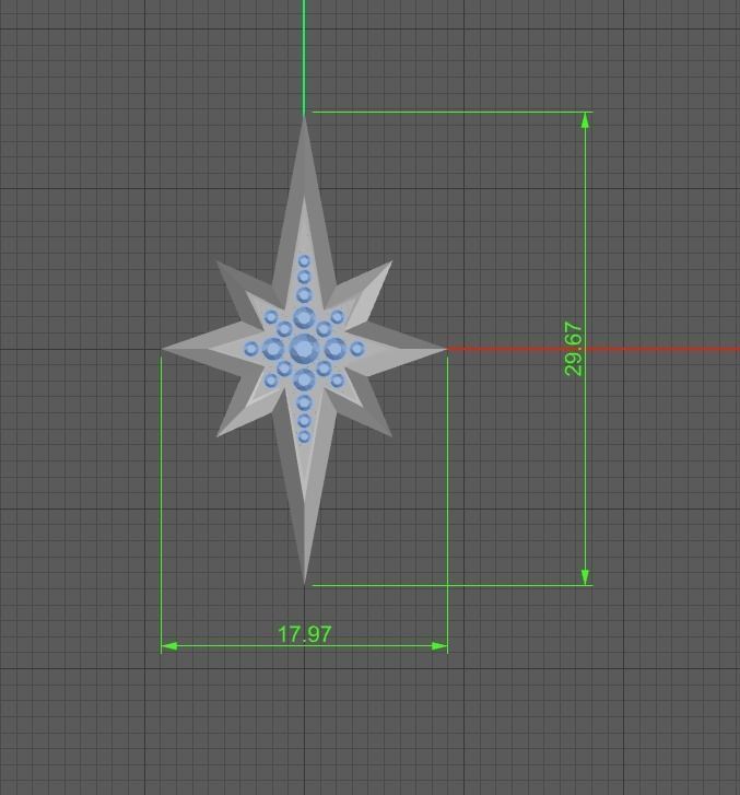 Comet star pendant 3D print model_3