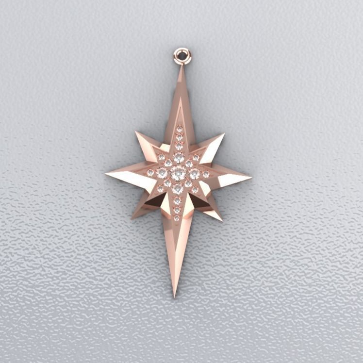 Comet star pendant 3D print model_2