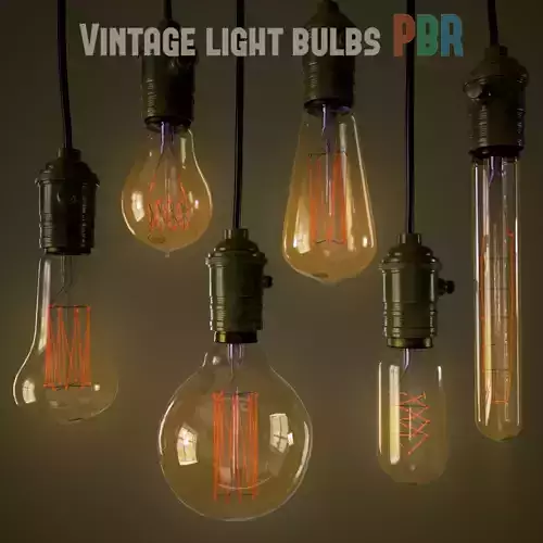 Vintage light bulbs Collection PBR