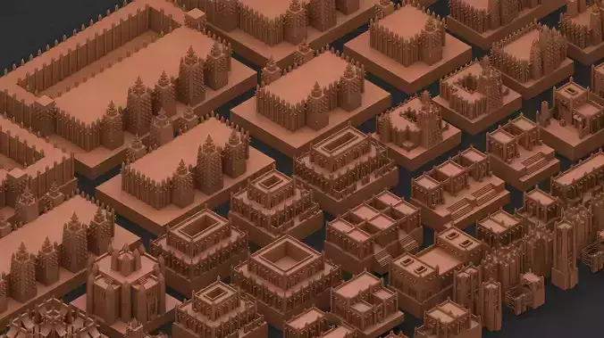 Vernacular Buildings pack Low-poly 3D model