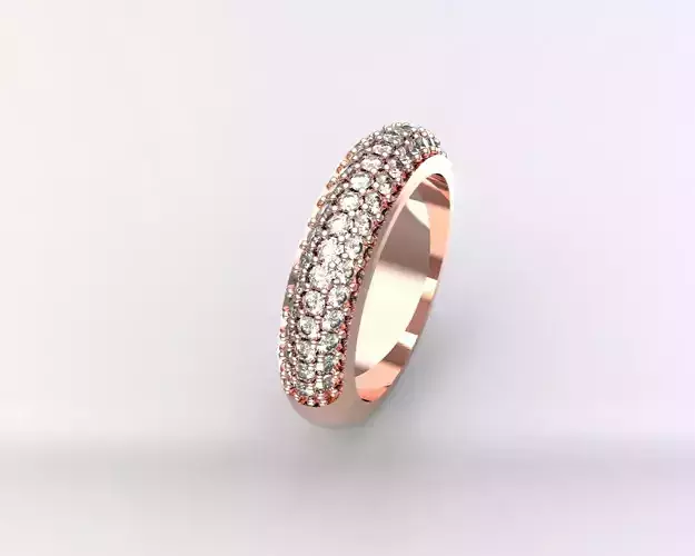 Half pave eternity ring