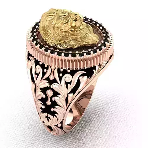 modern usa Ring Lion with diamonds 3D print model modern usa Ring Lion with diamonds 3D print model