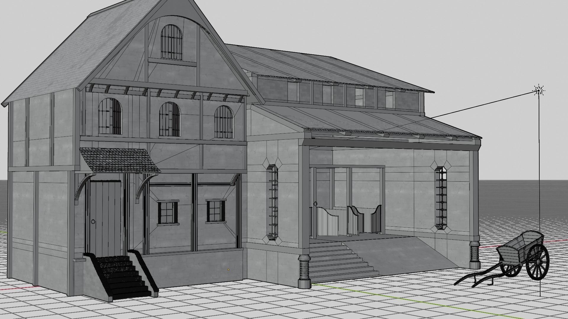 Medieval house  3D model_14