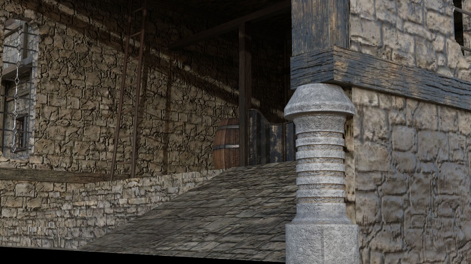 Medieval house  3D model_13