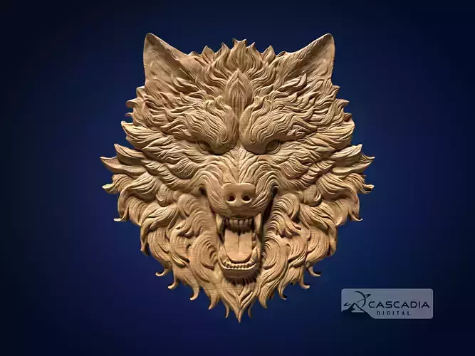 Wolf Head - CNC Router Carving Casting animal wildlife