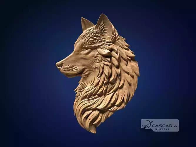 Wolf Head - CNC Router Carving Casting animal wildlife