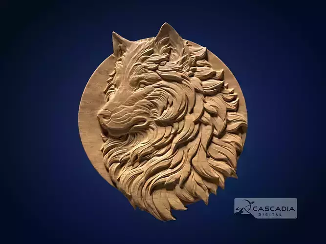 Wolf Head - CNC Router Carving Casting animal wildlife